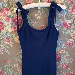 Dress the Population Hana Tie Dress Midnight Blue